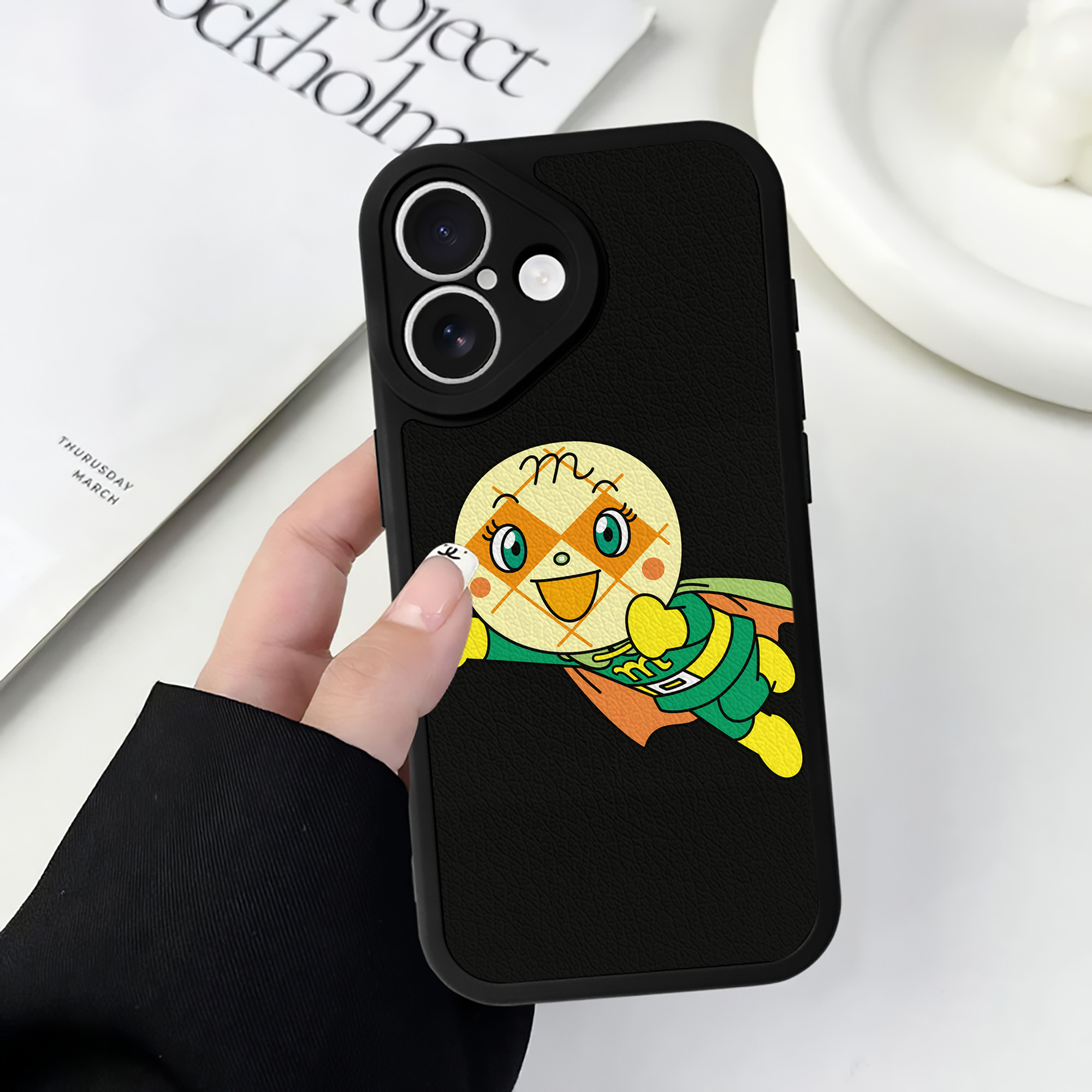 （画像用） アンパンマン Anpanman 【iPhone 16シリーズ対応】シリコンスマホケース（レザー調） 材質：シリコン